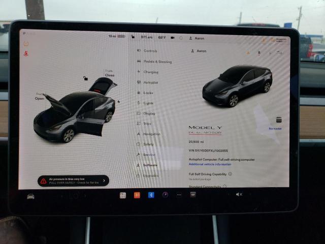 Photo 8 from auction – 2020 TESLA MODEL Y with VIN 5YJYGDEFXLF002055