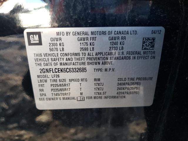 Photo 10 from auction – 2012 CHEVROLET EQUINOX LS with VIN 2GNFLCEK6C6332685