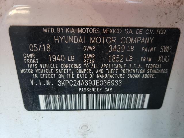 Photo 10 from auction – 2018 HYUNDAI ACCENT SE with VIN 3KPC24A39JE036933