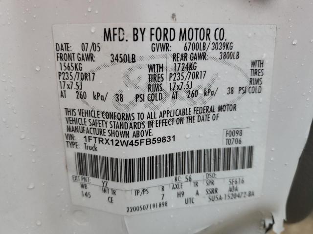 صورة رقم 10 من المزاد - 2005 FORD F150 مع VIN 1FTRX12W45FB59831