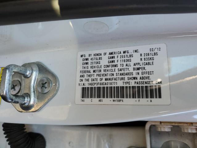 Photo 10 from auction – 2012 HONDA ACCORD EXL with VIN 1HGCP3F88CA018771