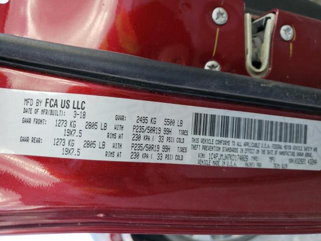 Photo 10 from auction – 2019 JEEP CHEROKEE O with VIN 1C4PJMJN7KD174026