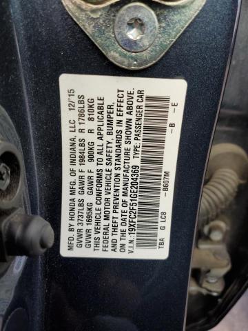 Photo 10 from auction – 2016 HONDA CIVIC LX with VIN 19XFC2F51GE204369