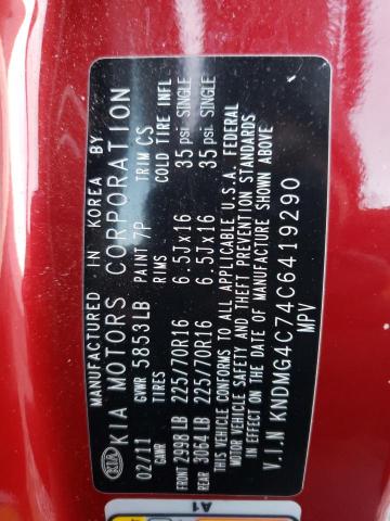 Photo 10 from auction – 2012 KIA SEDONA LX with VIN KNDMG4C74C6419290