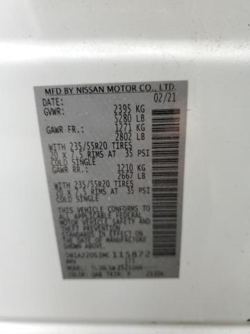 Photo 10 from auction – 2021 NISSAN MURANO PLA with VIN 5N1AZ2DS3MC115872