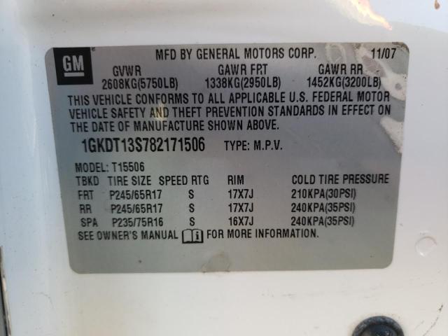 Zdjęcie 10 z aukcji – 2008 GMC ENVOY z VIN 1GKDT13S782171506