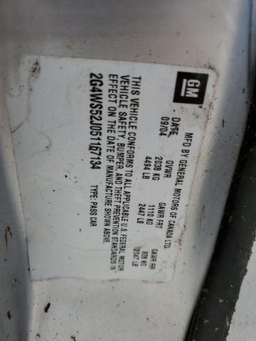 Photo 10 from auction – 2005 BUICK CENTURY CU with VIN 2G4WS52J051167134