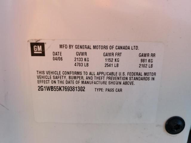 Photo 10 from auction – 2006 CHEVROLET IMPALA LS with VIN 2G1WB55K769381302