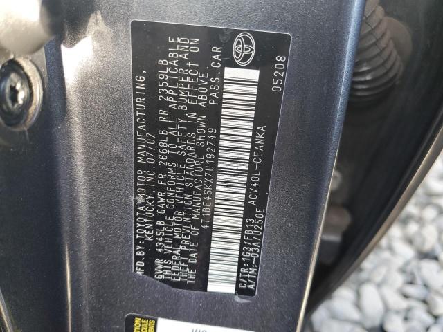 Photo 10 from auction – 2007 TOYOTA CAMRY CE with VIN 4T1BE46KX7U182749