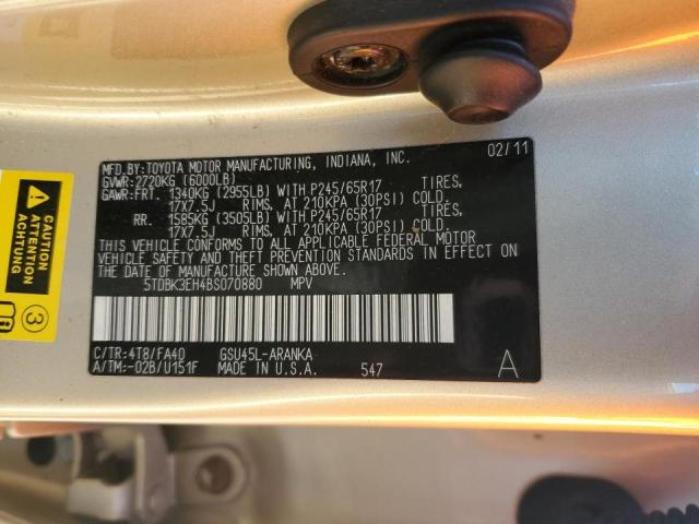 Photo 10 from auction – 2011 TOYOTA HIGHLANDER with VIN 5TDBK3EH4BS070880