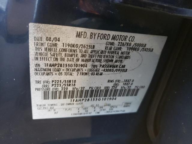 Photo 10 from auction – 2005 FORD FIVE HUNDR with VIN 1FAHP28155G101904