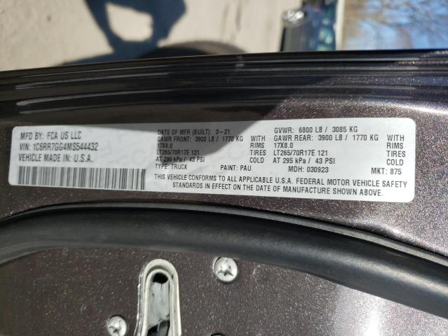 Photo 10 from auction – 2021 RAM 1500 CLASS with VIN 1C6RR7GG4MS544432
