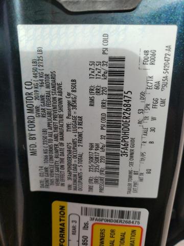 Photo 10 from auction – 2014 FORD FUSION SE with VIN 3FA6P0HD0ER268475