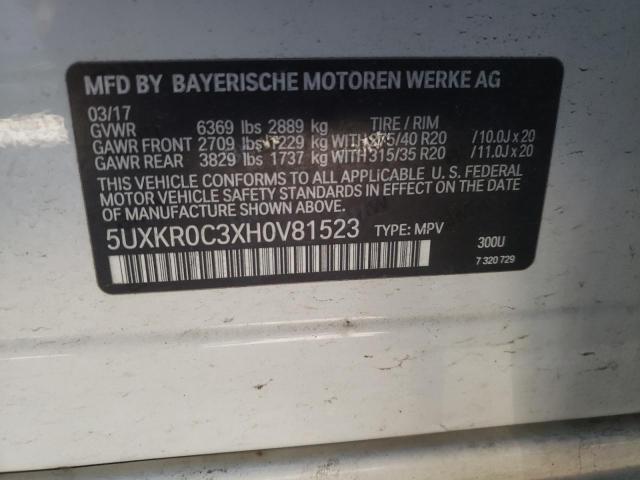 Photo 10 from auction – 2017 BMW X5 XDRIVE3 with VIN 5UXKR0C3XH0V81523