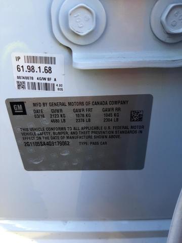 Photo 10 from auction – 2016 CHEVROLET IMPALA LT with VIN 2G1105SA4G9179062