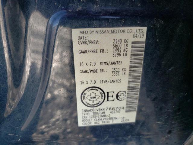 Photo 10 from auction – 2019 NISSAN FRONTIER S with VIN 1N6AD0EV6KN766704