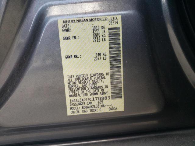 Photo 10 from auction – 2015 NISSAN ALTIMA 2.5 with VIN 1N4AL3AP2FC170883