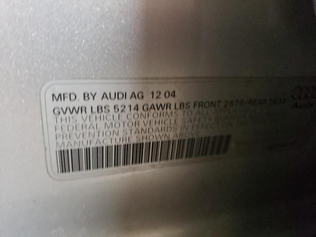 Photo 10 from auction – 2005 AUDI A6 3.2 QUA with VIN WAUDG74F65N083610