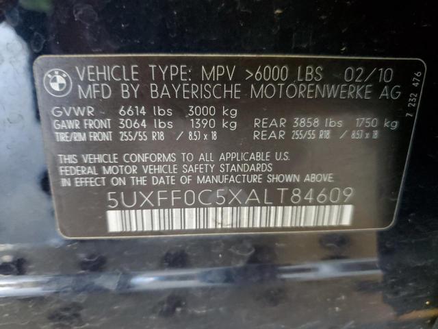 Photo 10 from auction – 2010 BMW X5 XDRIVE3 with VIN 5UXFF0C5XALT84609