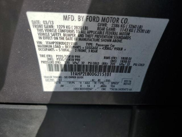 Фото 10 с аукциона – 2013 FORD TAURUS SEL с VIN 1FAHP2E80DG215101