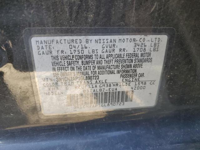 Photo 10 from auction – 2016 NISSAN VERSA S with VIN 3N1CN7AP1GL890723