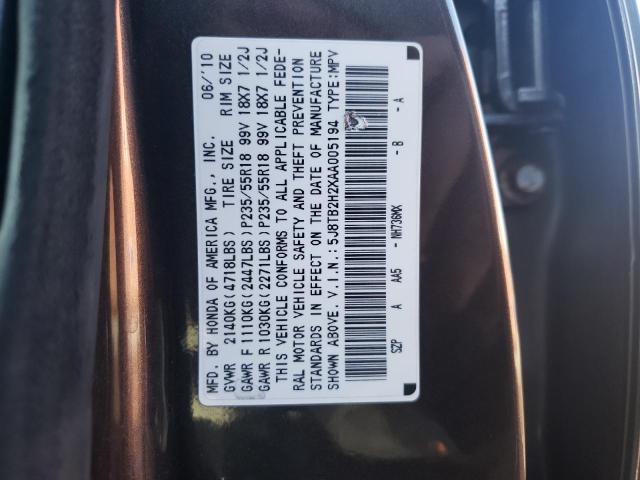 Photo 10 from auction – 2010 ACURA RDX with VIN 5J8TB2H2XAA005194