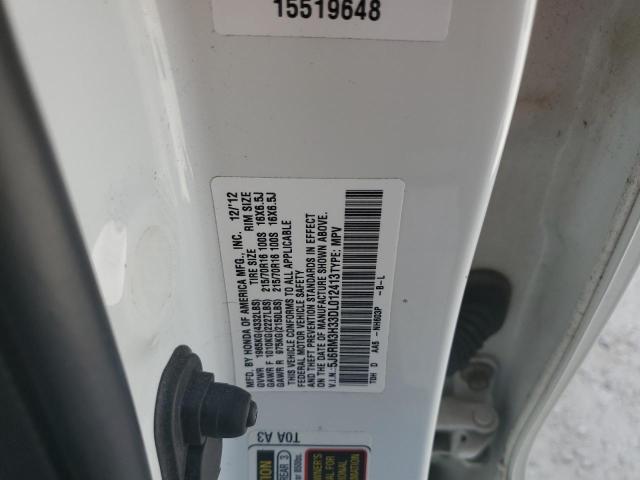 Photo 10 from auction – 2013 HONDA CR-V LX with VIN 5J6RM3H33DL012413