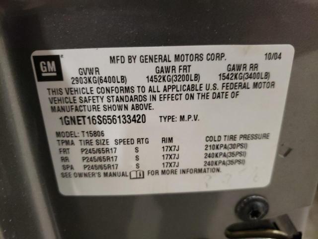 Photo 10 from auction – 2005 CHEVROLET TRAILBLAZE with VIN 1GNET16S656133420