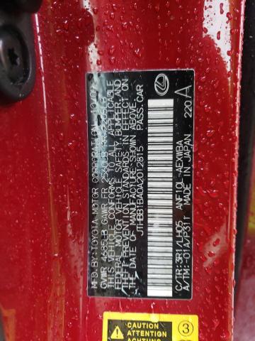 Photo 10 from auction – 2010 LEXUS HS 250H with VIN JTHBB1BA0A2012815