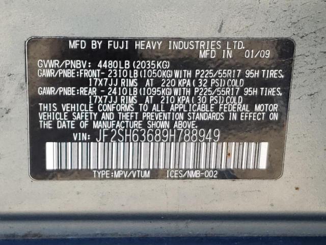 Photo 10 from auction – 2009 SUBARU FORESTER 2 with VIN JF2SH63689H788949