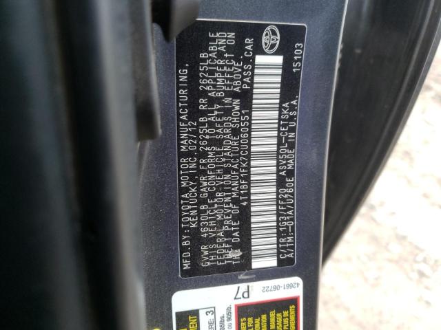 Photo 10 from auction – 2012 TOYOTA CAMRY BASE with VIN 4T1BF1FK7CU060551