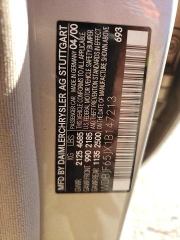 Photo 10 from auction – 2001 MERCEDES-BENZ E 320 with VIN WDBJF65JX1B147213