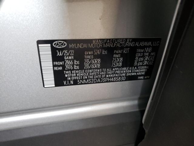Photo 10 from auction – 2023 HYUNDAI SANTA FE S with VIN 5NMS2DAJ3PH485830