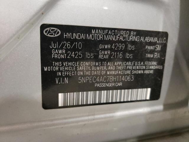 Photo 10 from auction – 2011 HYUNDAI SONATA SE with VIN 5NPEC4AC7BH114063