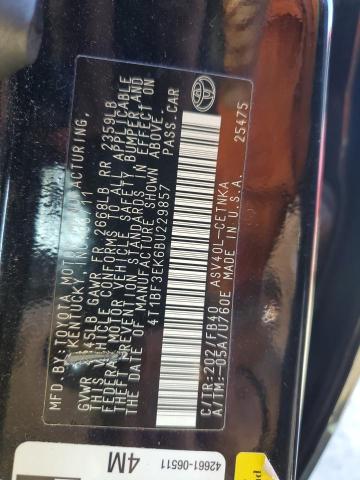 Photo 10 from auction – 2011 TOYOTA CAMRY BASE with VIN 4T1BF3EK6BU229857
