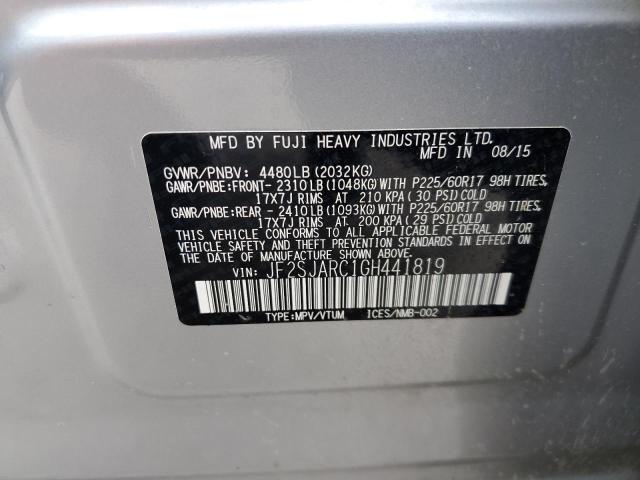 Photo 10 from auction – 2016 SUBARU FORESTER 2 with VIN JF2SJARC1GH441819