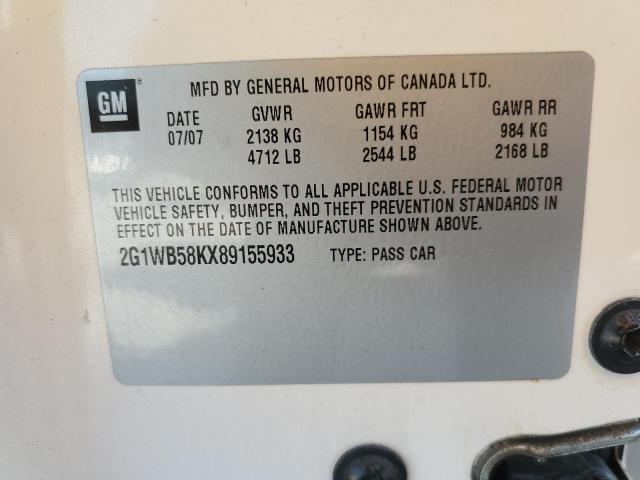 Photo 10 from auction – 2008 CHEVROLET IMPALA LS with VIN 2G1WB58KX89155933
