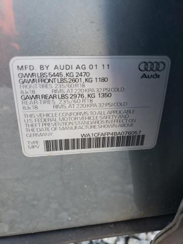 Photo 10 from auction – 2011 AUDI Q5 PREMIUM with VIN WA1CFAFP4BA076057