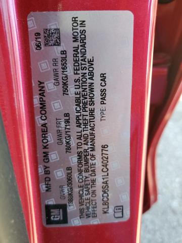 Photo 10 from auction – 2020 CHEVROLET SPARK 1LT with VIN KL8CD6SA1LC402776
