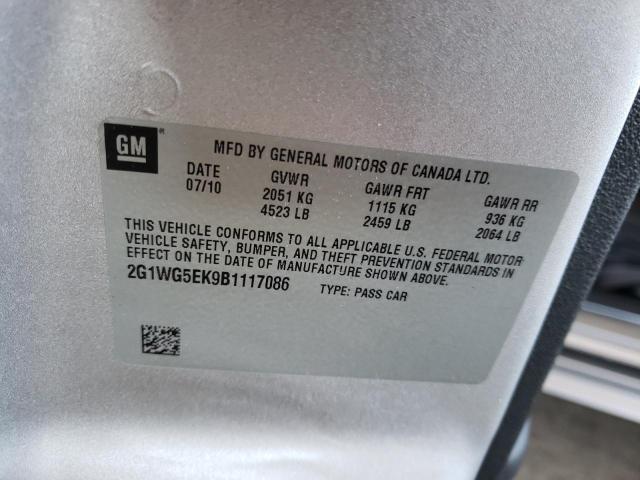 Photo 10 from auction – 2011 CHEVROLET IMPALA LT with VIN 2G1WG5EK9B1117086
