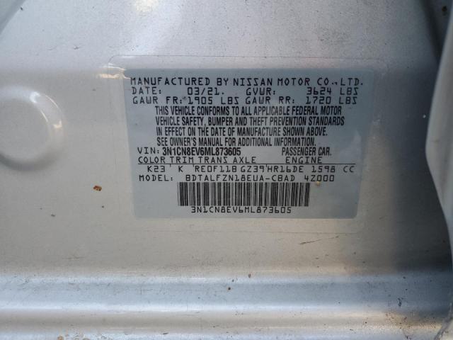 Photo 10 from auction – 2021 NISSAN VERSA SV with VIN 3N1CN8EV6ML873605
