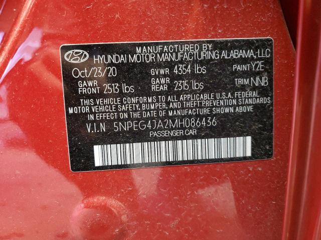 Photo 10 from auction – 2021 HYUNDAI SONATA SE with VIN 5NPEG4JA2MH086436
