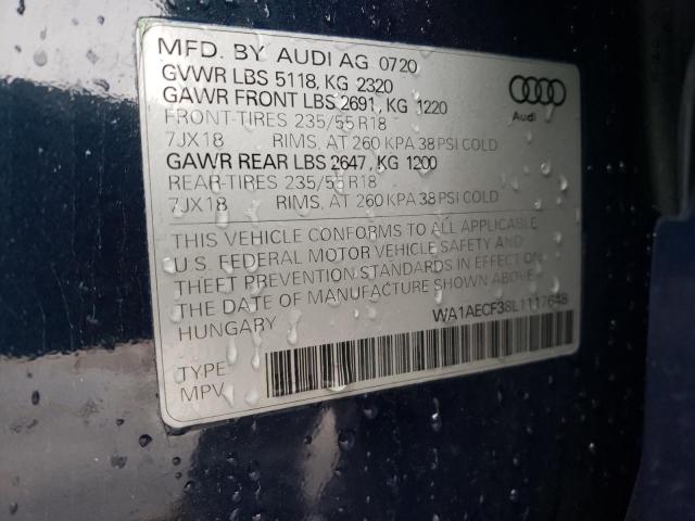 Photo 10 from auction – 2020 AUDI Q3 PREMIUM with VIN WA1AECF38L1117648