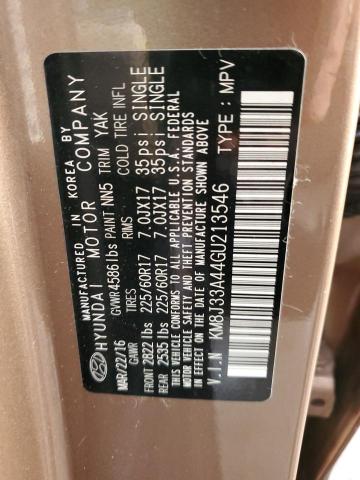 Photo 10 from auction – 2016 HYUNDAI TUCSON LIM with VIN KM8J33A44GU213546
