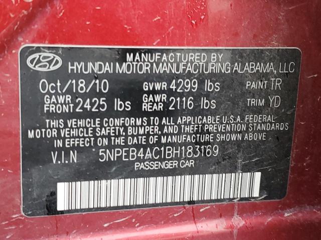 Photo 10 from auction – 2011 HYUNDAI SONATA GLS with VIN 5NPEB4AC1BH183169