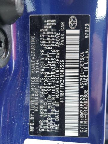 Photo 10 from auction – 2015 TOYOTA CAMRY LE with VIN 4T1BF1FK2FU882596