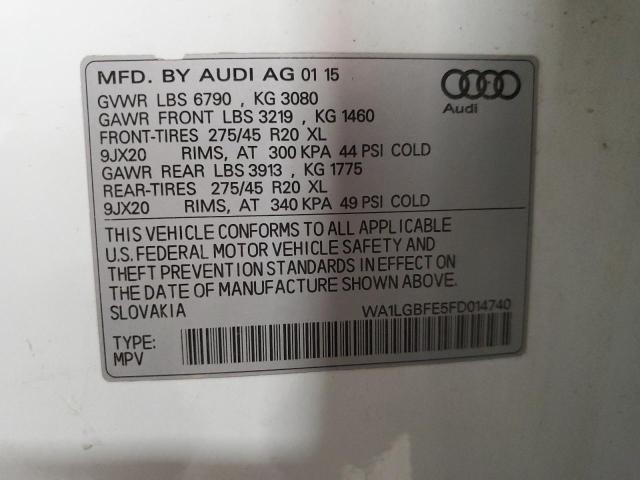 Photo 10 from auction – 2015 AUDI Q7 PREMIUM with VIN WA1LGBFE5FD014740