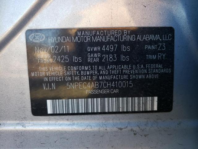 Photo 10 from auction – 2012 HYUNDAI SONATA SE with VIN 5NPEC4AB7CH410015