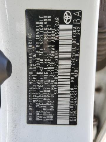 Photo 10 from auction – 2018 TOYOTA COROLLA L with VIN 5YFBURHE1JP753996
