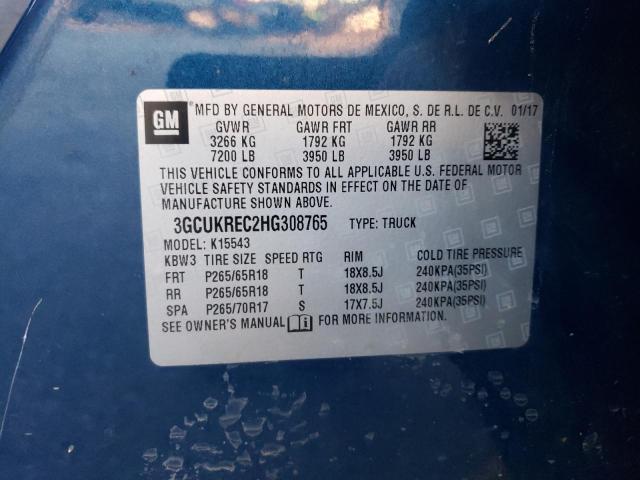 Photo 10 from auction – 2017 CHEVROLET SILVERADO with VIN 3GCUKREC2HG308765
